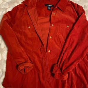 Red Cordaroy Button up